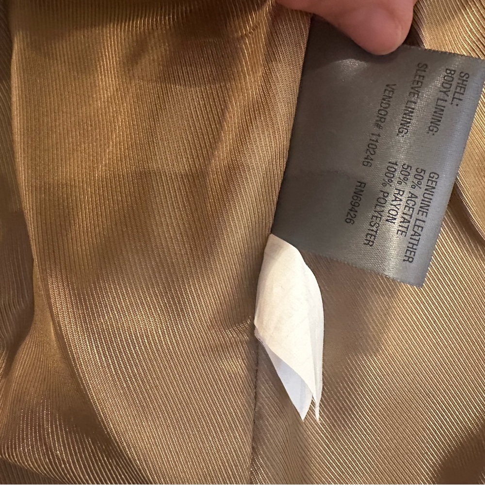 Brown Leather Women's blazer jacket - Picture 7 of 7